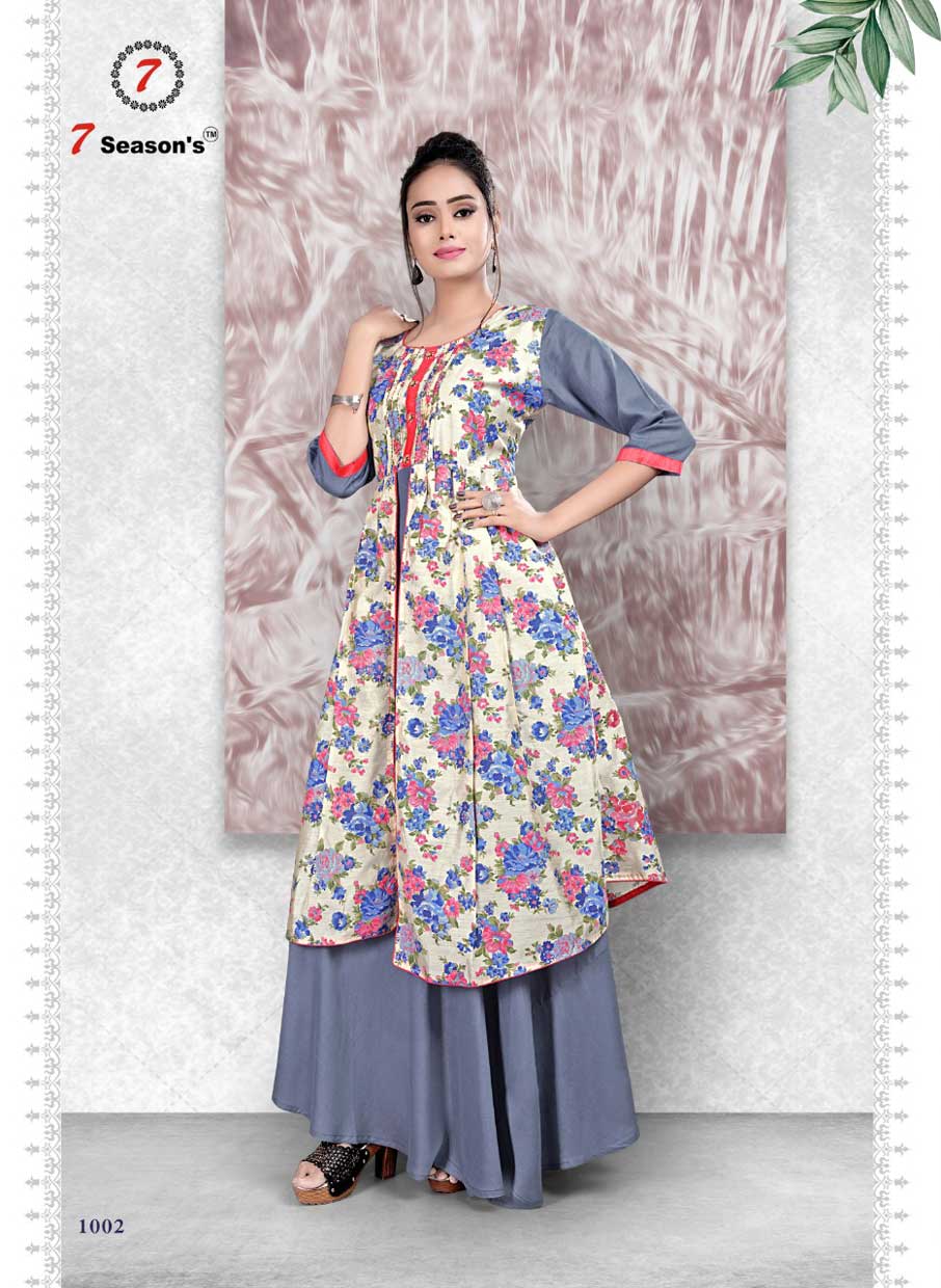 7Season's Blue Eyes Long Gown Type Kurta 7Season's Blue Eyes Long Gown Type Kurta